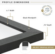 MCS Studio Gallery 20x30 Poster Frame 1-Pack, Black Woodgrain Finish, Wall-Mounted Vertical or Horizontal Display