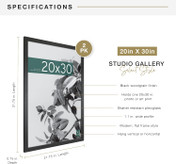 MCS Studio Gallery 20x30 Poster Frame 2-Pack, Black Woodgrain Finish, Wall-Mounted Vertical or Horizontal Display