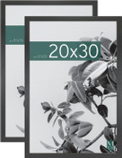 MCS Studio Gallery 20x30 Poster Frame 2-Pack, Black Woodgrain Finish, Wall-Mounted Vertical or Horizontal Display