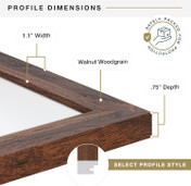 MCS Studio Gallery 24x36 Poster Frame 1-Pack, Walnut Woodgrain Finish, Wall-Mounted Vertical or Horizontal Display