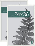 MCS Studio Gallery 24x36 Poster Frame 2-Pack, White Woodgrain Finish, Wall-Mounted Vertical or Horizontal Display