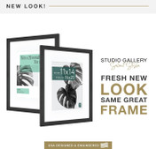 MCS Studio Gallery 16x20 Picture Frame 1-Pack, Black Woodgrain Finish, Wall-Mounted Vertical or Horizontal Display