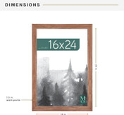 MCS Museum 16x24 Poster Frame 1-Pack, Medium Oak Finish, Wall-Mounted Vertical or Horizontal Display