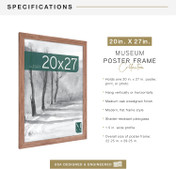 MCS Museum 20x27 Poster Frame 1-Pack, Medium Oak Finish, Wall-Mounted Vertical or Horizontal Display