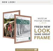 MCS Museum 20x27 Poster Frame 1-Pack, Medium Oak Finish, Wall-Mounted Vertical or Horizontal Display