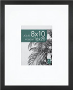 MCS Studio Gallery 16x20 Matted Photo Frame with 8x10 Picture Display Picture Frame 1-Pack, Black Woodgrain Finish, Wall-Mounted Vertical or Horizontal Display