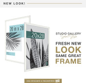 MCS Studio Gallery 20x28 Poster Frame 2-Pack, White Woodgrain Finish, Wall-Mounted Vertical or Horizontal Display