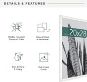 MCS Studio Gallery 20x28 Poster Frame 2-Pack, White Woodgrain Finish, Wall-Mounted Vertical or Horizontal Display