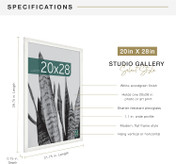 MCS Studio Gallery 20x28 Poster Frame 2-Pack, White Woodgrain Finish, Wall-Mounted Vertical or Horizontal Display