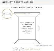 MCS Canvas Float Frames 12x16 Frame, Black Frame for Finished Canvases, Vertical & Horizontal Wall Hanging Large Frame with Adhesive for Canvas Paintings (1-Pack)
