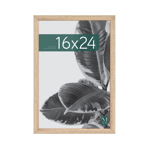 MCS Studio Gallery 16x24 Poster Frame, Natural Woodgrain Photo Frame for Wall-Mounted Vertical or Horizontal Display