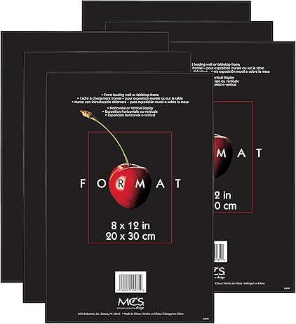 MCS Format Picture Frame Black, Gallery Wall Vertical & Horizontal Wall Hanging Picture Frame for Photos & Art Prints