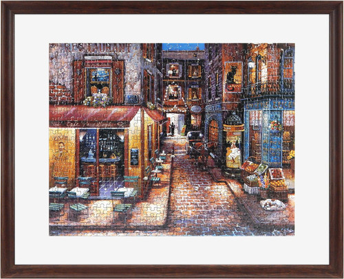 MCS 24x30 Puzzle Frame 1-Pack, Walnut Woodgrain Finish, Wall-Mounted Vertical or Horizontal Display for Finished Puzzles