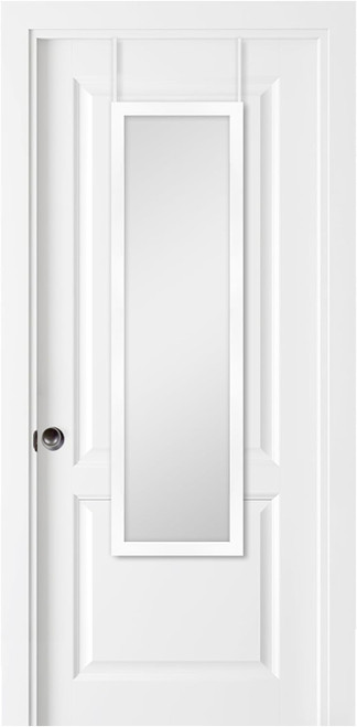 MCS 14.7x50.7 Over-the-Door Mirror, Matte White Finish, Full-Length Hanging Mirror with No-Tools Hanging System