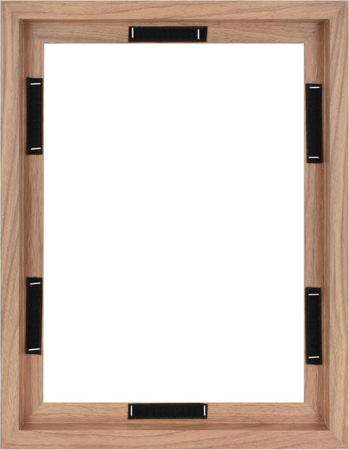 MCS Canvas Float 12x16 Float Frame 1-Pack, Walnut Woodgrain Finish, Wall-Mounted Vertical or Horizontal Display for Canvas Paintings