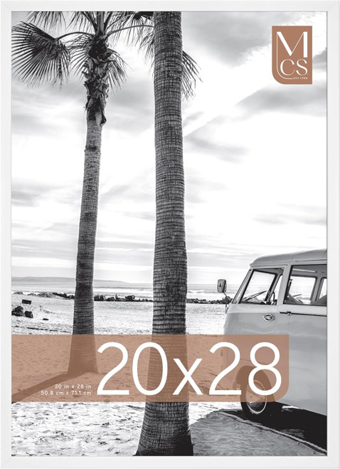 MCS Foundation 20x28 Poster Frame 1-Pack, Traditional White Finish, Wall-Mounted Vertical or Horizontal Display