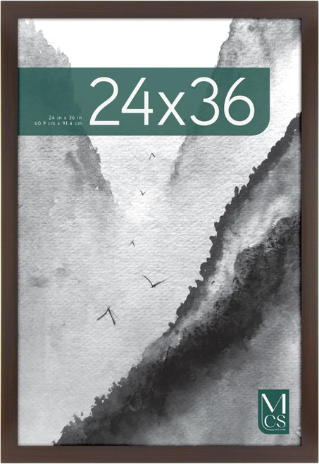 MCS Museum 24x36 Poster Frame 1-Pack, Espresso Woodgrain Finish, Wall-Mounted Vertical or Horizontal Display