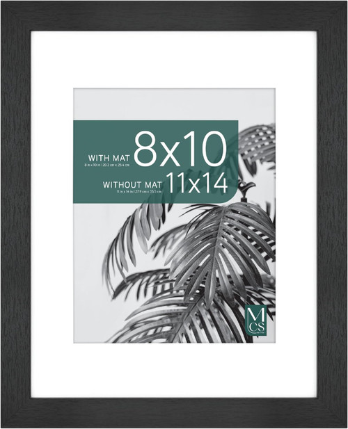 MCS Studio Gallery 11x14 Picture Frame 1-Pack, Black Woodgrain Finish, Wall-Mounted Vertical or Horizontal Display