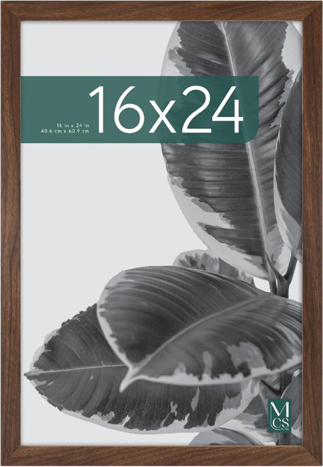 MCS Studio Gallery 16x24 Poster Frame 1-Pack, Walnut Woodgrain Finish, Wall-Mounted Vertical or Horizontal Display