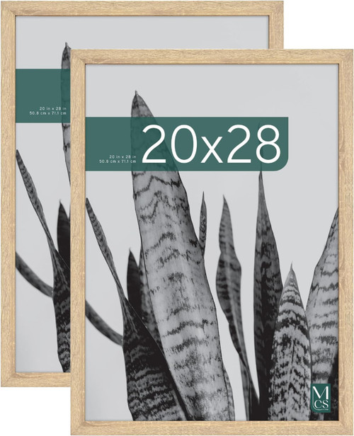 MCS Studio Gallery 20x28 Poster Frame 2-Pack, Natural Woodgrain Finish, Wall-Mounted Vertical or Horizontal Display