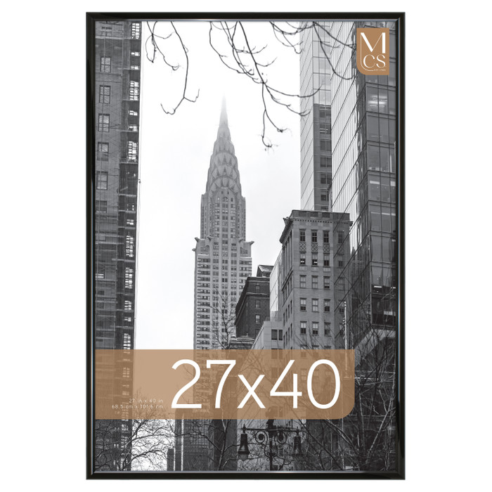 MCS Trendsetter 27x40 Movie Poster Frame, Black High-Gloss Photo Frame for Wall-Mounted Vertical or Horizontal Display