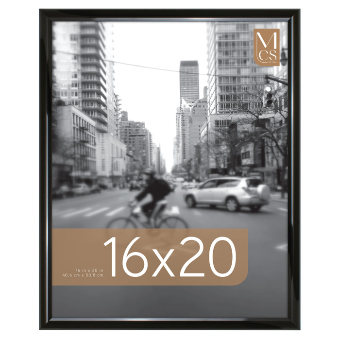 Trendsetter 16X20 Poster Frame, Black High-Gloss Photo Frame for Wall-Mounted Vertical or Horizontal Display