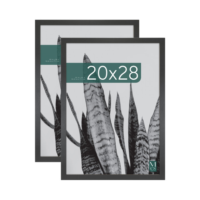 MCS Studio Gallery 20x28 Poster Frame 2-Pack, Black Woodgrain Photo Frame for Wall-Mounted Vertical or Horizontal Display