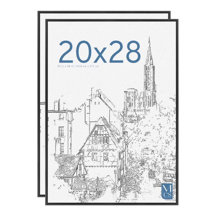 MCS Original 20x28 Poster Frame 2-Pack, Black Photo Frame for Lightweight Wall-Mounted Vertical or Horizontal Display