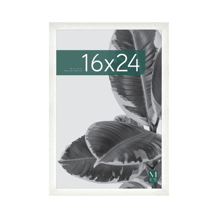 MCS Studio Gallery 16x24 Poster Frame, White Woodgrain Photo Frame for Wall-Mounted Vertical or Horizontal Display