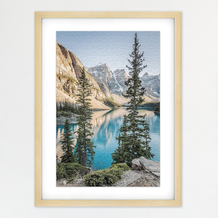 MCS 20x27 Puzzle Frame 1-Pack, Natural Finish, Wall-Mounted Vertical or Horizontal Display for Finished Puzzles
