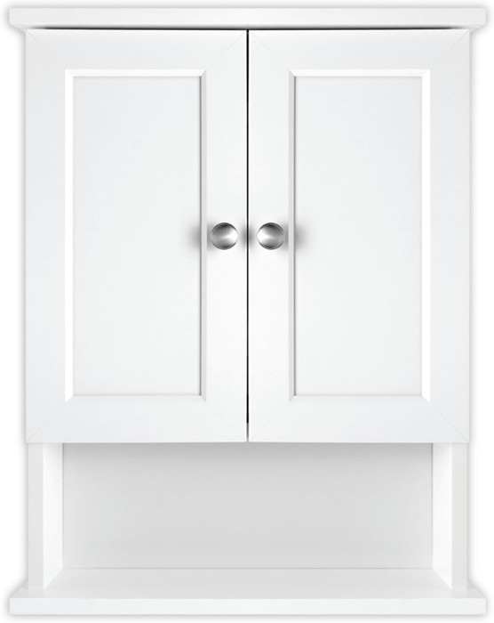 MCS 23x18 2-Door Medicine Cabinet Organizer, White Finish, Wall-Mounted Bathroom Storage Cabinet