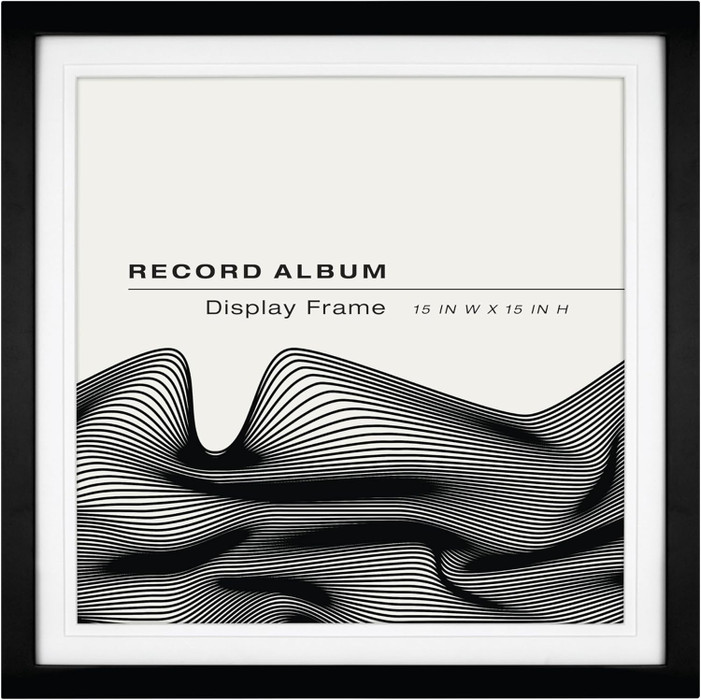 MCS Single Matte 15x15 Record Album Frame 1-Pack, Black Finish, Wall-Mounted Display for LP Vinyl Records and Album Jackets