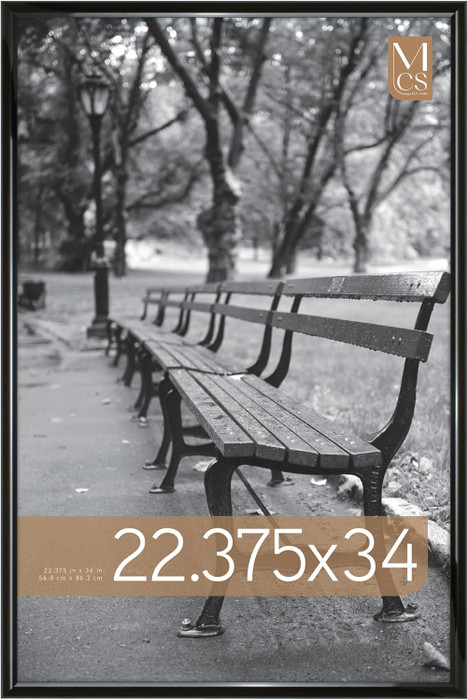 MCS Trendsetter 22.75x34 Poster Frame 1-Pack, Black High-Gloss Finish, Wall-Mounted Vertical or Horizontal Display