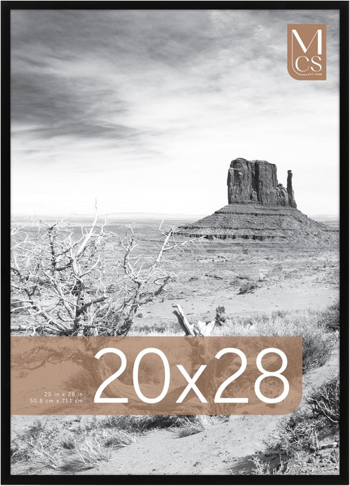 MCS Foundation 20x28 Poster Frame 1-Pack, Traditional Black Finish, Wall-Mounted Vertical or Horizontal Display