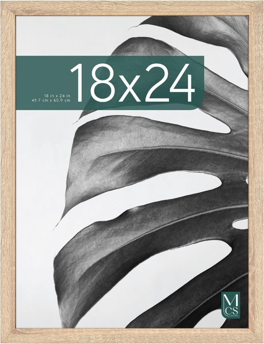 MCS Studio Gallery 18x24 Poster Frame 1-Pack, Walnut Woodgrain Finish, Wall-Mounted Vertical or Horizontal Display