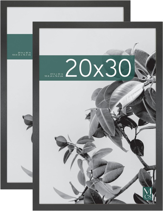 MCS Studio Gallery 20x30 Poster Frame 2-Pack, Black Woodgrain Finish, Wall-Mounted Vertical or Horizontal Display