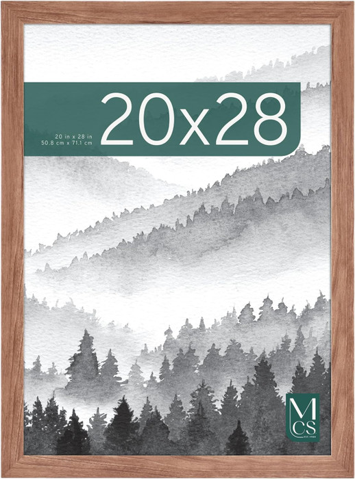 MCS Museum 20x28 Poster Frame 1-Pack, Medium Oak Finish, Wall-Mounted Vertical or Horizontal Display