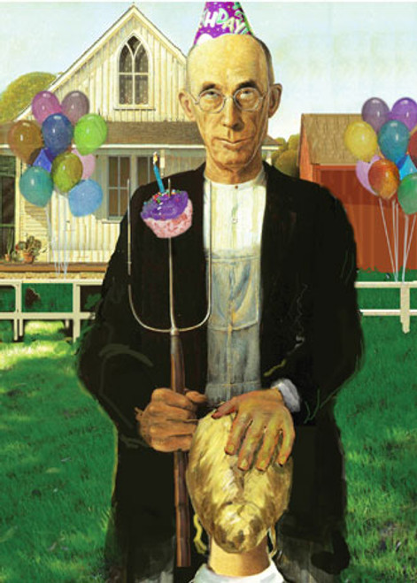 American Gothic Birthday - 350  Funny Adult Birthday Cards 6 Pack