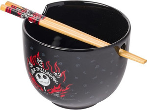 The Nightmare Before Christmas Jack Skellington Flames Ramen Bowl w/Chopsticks The Nightmare Before Christmas Jack Skellington Flames Ramen Bowl w/Chopsticks