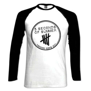 5 Seconds of Summer Ladies Raglan Tee: Derping Stamp (XL)