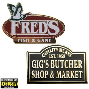 Dexter: New Blood Fred’s Fish and Game & Gig's Butcher Shop Enamel Pin Set - Ent