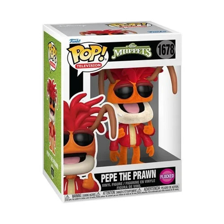 The Muppet Funko Pop Pepe the Prawn Flocked Exclusive # 1678 w/ProtectorPREORDER