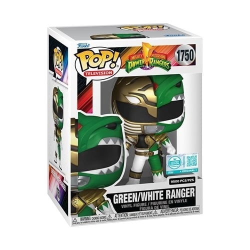 Funko Pop! Green White Ranger # 1750 Power Rangers LE 9500 w/Protector Preorder