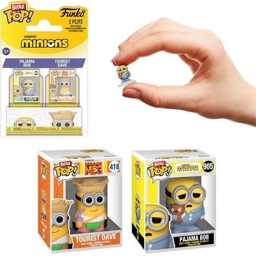 Minions Pajama Bob and Tourist Dave Funko Bitty Pop! Mini 2-Pack PREORDER