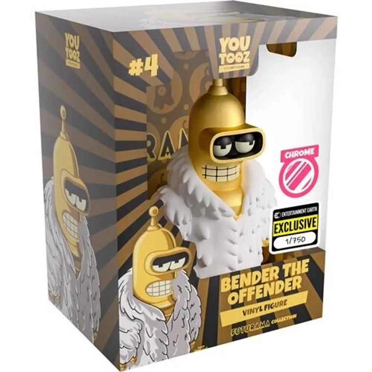 Futurama Collection Bender the Offender Gold Chrome Vinyl Figure - EE Exclusive