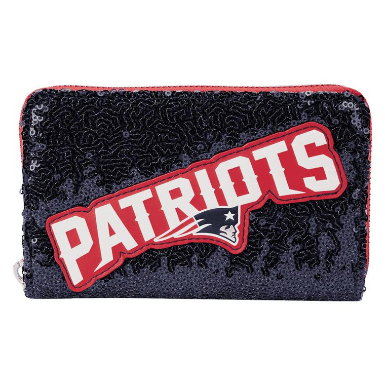 Loungefly NFL New England Patriots Sequin Zip Around Wallet New Team Logo
