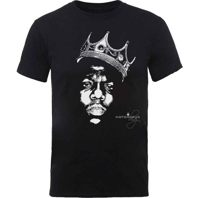 Biggie Smalls Crown Face Black T-Shirt Size S NEW OFFICIAL