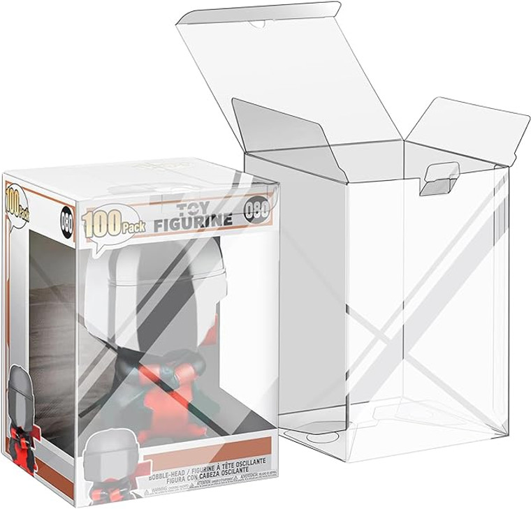 Funko- 4" Inch Pop Vinyl Figures, Crystal Clear Protectors, Heavy Duty Display Box w/ Protective Film & Locking Tab