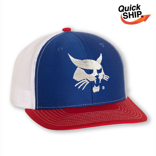 Richardson Royal/White/Red Snap Back Cap - Bobcat Head
