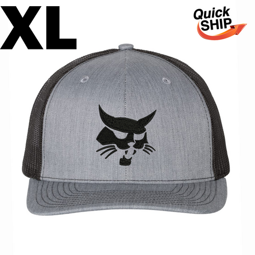 XL Richardson Heather Gray/Black Snap Back Cap - Bobcat Head